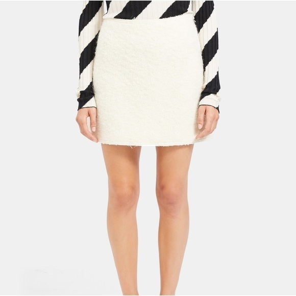 Theory A-Line Mini Skirt in Wool Boucle - Picture 1 of 9